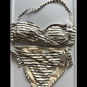 NWT Banana Republic cream/navy bikini